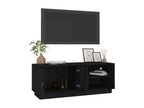 Meuble TV Noir 105x34x40 cm Bois de pin massif DEYP48925