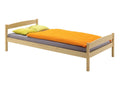 Lit simple lit enfant lit adulte cadre de lit 100x200 cm pin lasuré hêtre UBTZ89070