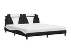 Lit avec matelas noir et blanc 180x200 cm similicuir QMSJ52607