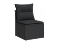Salon de jardin avec coussins 14 pcs noir résine tressée LJHX44791