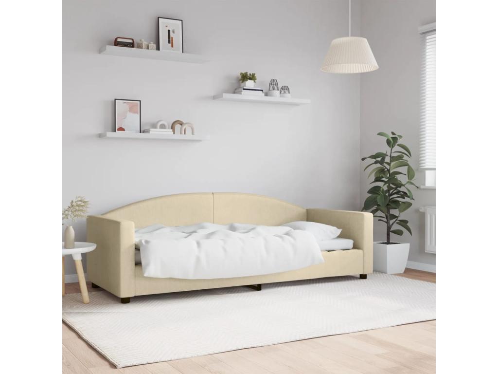 Lit de repos sans matelas crème 80x200 cm tissu VQJM56824