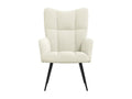 Fauteuil de relaxation Blanc crème Velours GDWI40906