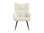 Fauteuil de relaxation Blanc crème Velours GDWI40906