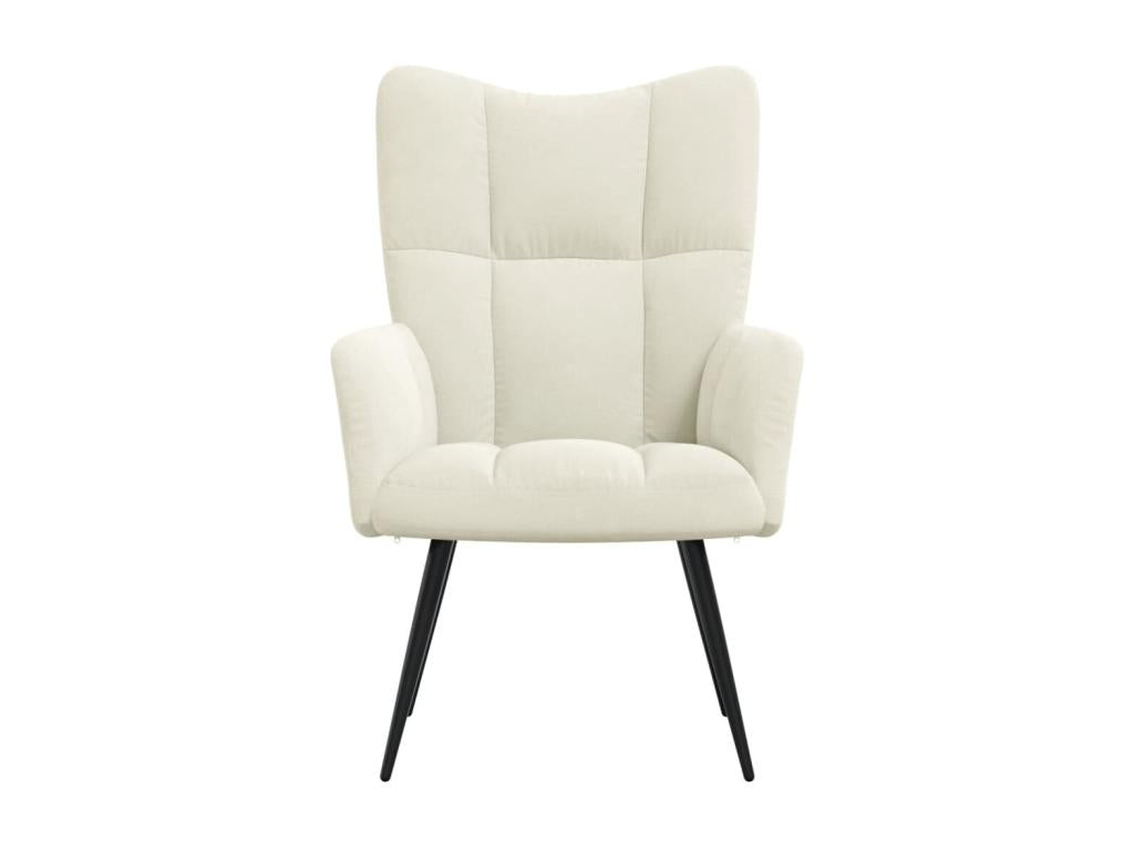 Fauteuil de relaxation Blanc crème Velours GDWI40906