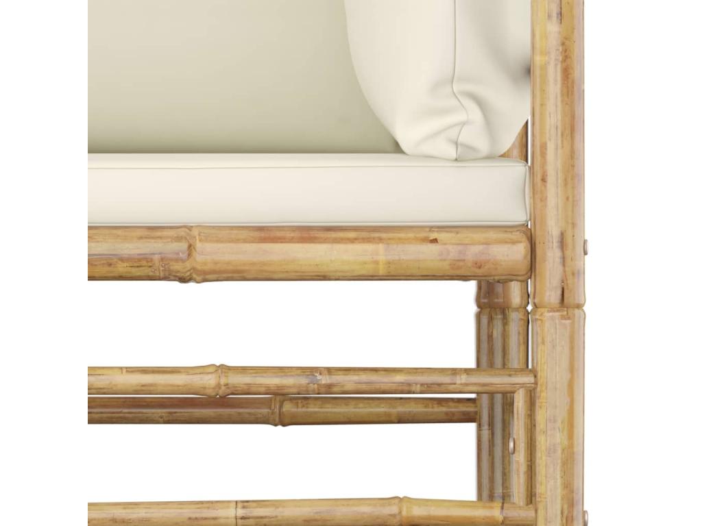 Salon de jardin 2 pcs avec coussins blanc crème Artigeo FYVS01487