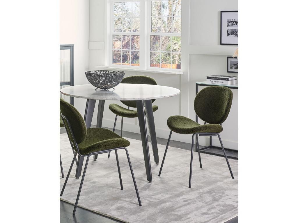 Lot de 2 chaises de salle à manger Cosymeub Bouclé Vert foncé SUEL79161