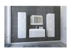 Ensemble meubles de salle de bain blanc collection Artigeo- 2 Colonnes meuble sous vasque vasque 80cm miroir siphon et leds. XNCU45789