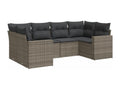 Salon de jardin 6 pcs avec coussins gris résine tressée VEER92106