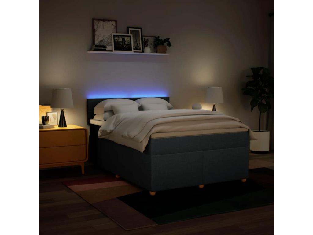 Sommier à Artigeo de lit avec matelas Bleu 140x200 cm Tissu UTUF71668