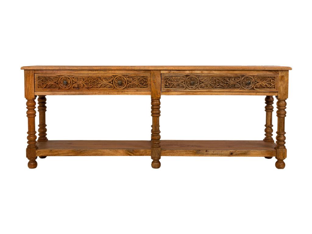 Console en bois finition artisanale 206x43x80h cm DNSN55781
