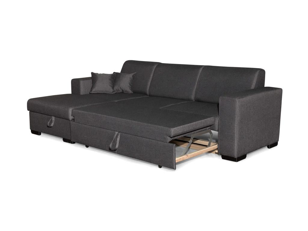 Canapé convertible d'angle gauche 4 places en tissu anthracite - CA00004 RYWA60498