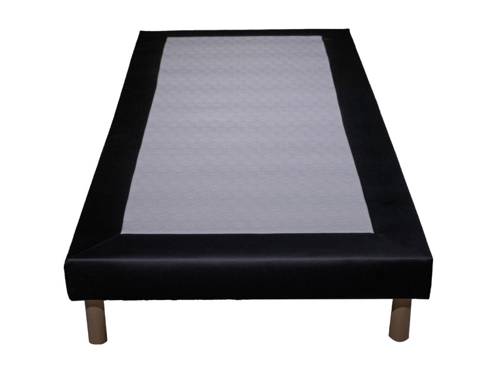 Ensemble Matelas mousse ECO - 90x190 et 1 Oreiller flocons mémoire 50x70 - Sommier tapissier noir HRRV14648