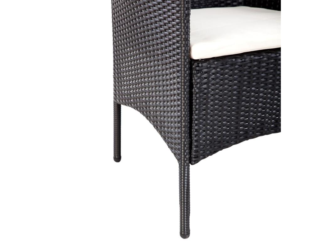 Salon de jardin 4 pièces avec coussins Résine tressée Noir CLSK50912