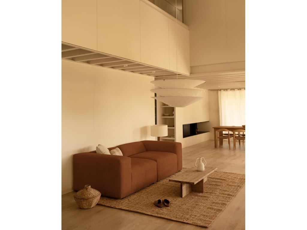 Canapé 4 places 2 modules en bouclé couleur cuivre ZLTI86148