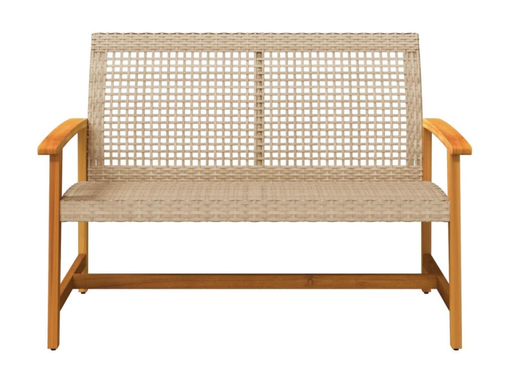 Banc de jardin beige 112cm résine tressée et bois d'Cosymeub SNGW09626