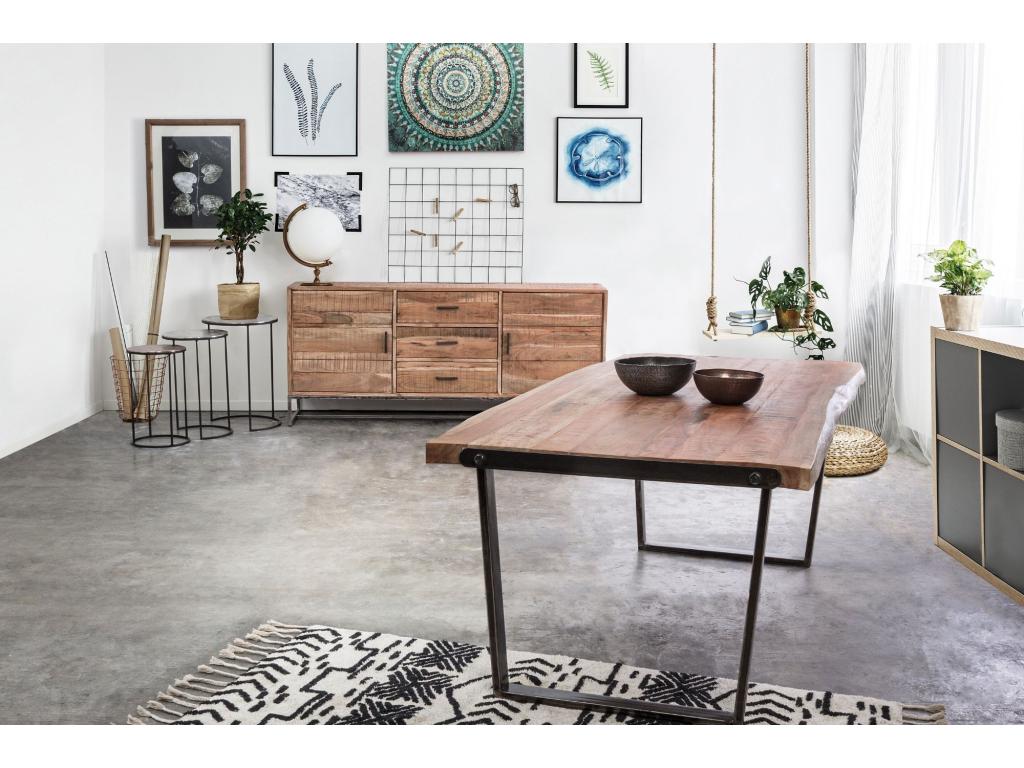 Table en bois massif et métal - Chezlova YOAR79548