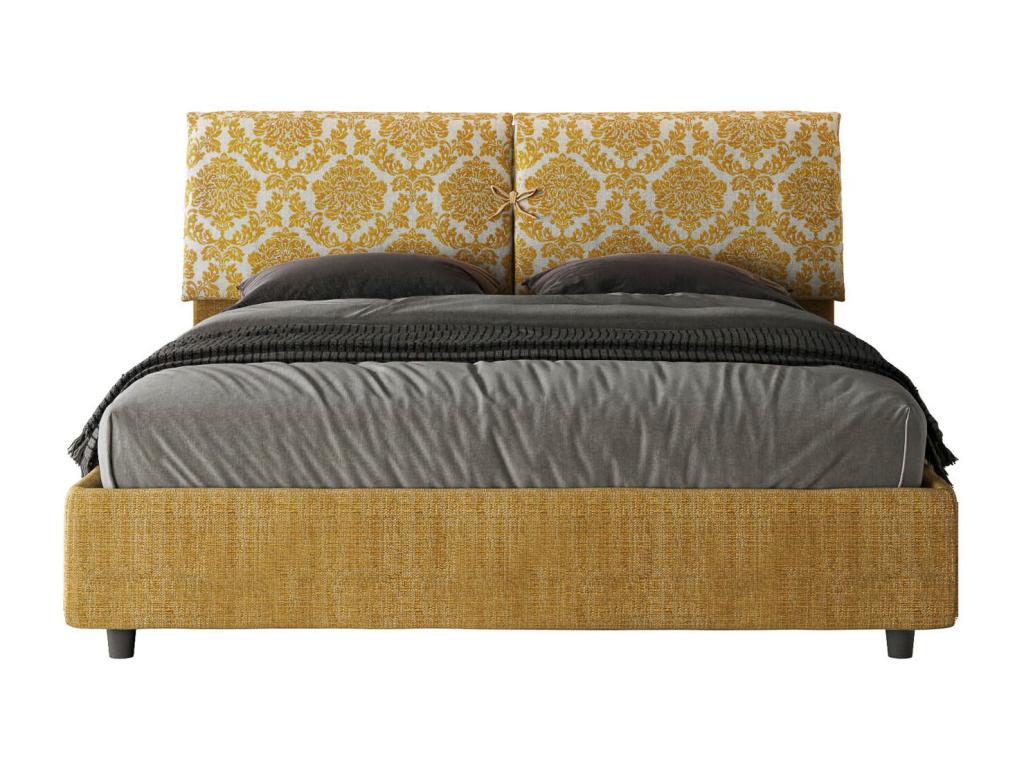 Lit coffre rembourrée 160x190 tissu Artigeo 3 jaune Artigeo HQSY78364