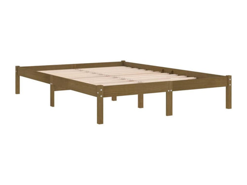 Cadre de lit Marron miel Bois de pin massif 200x200 cm ONBH06141