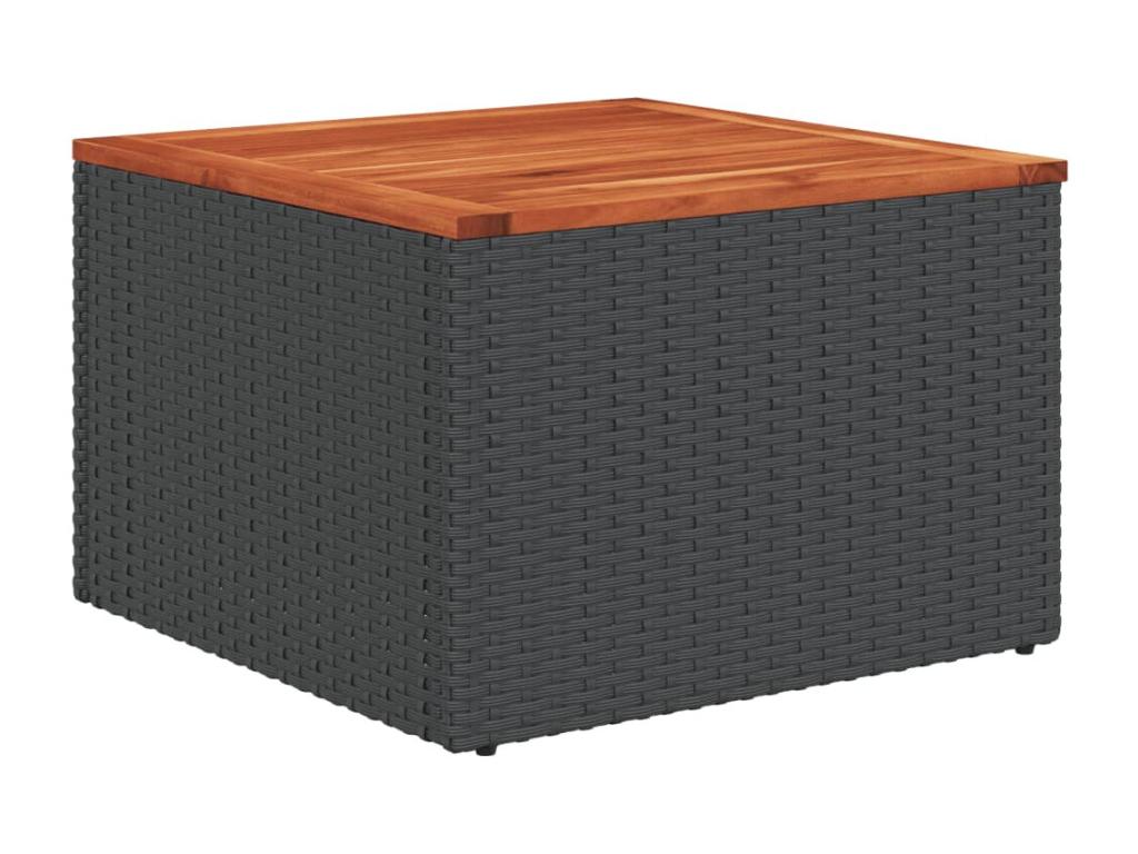 Salon de jardin 11 pièces avec coussins noir résine tressée ZBWR69942