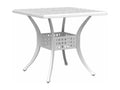 Table de jardin blanc 80x80x75 cm aluminium coulé XBWH09384