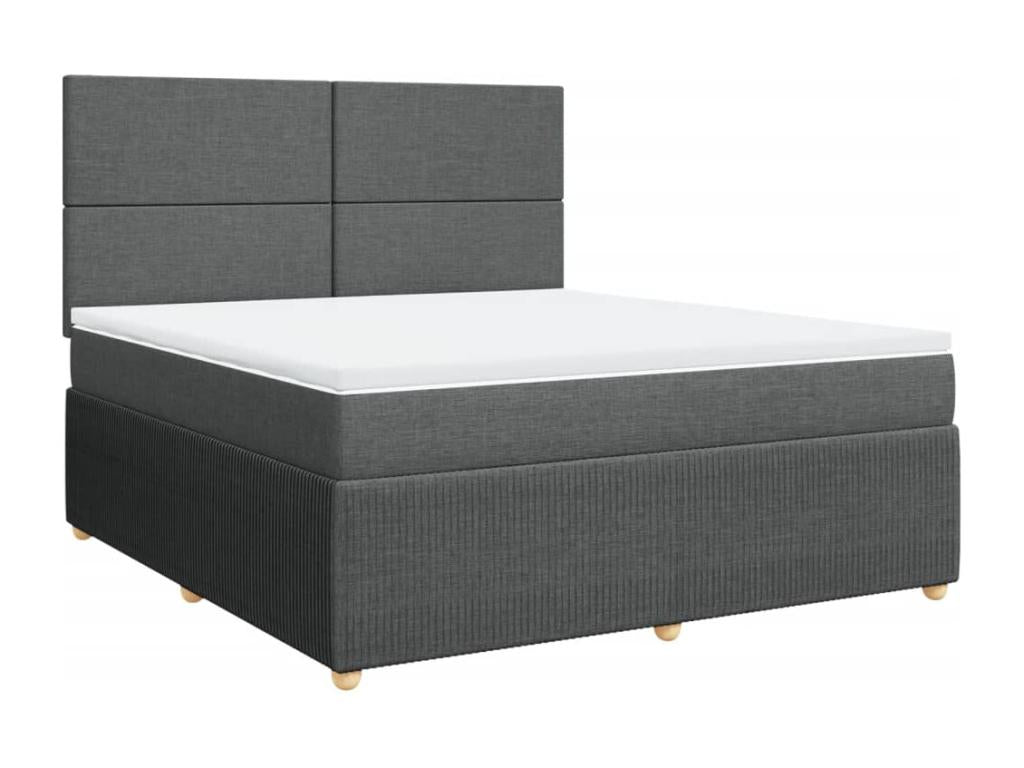 Sommier à Cosymeub de lit avec matelas Gris foncé 180x200cm Tissu GZUS87163