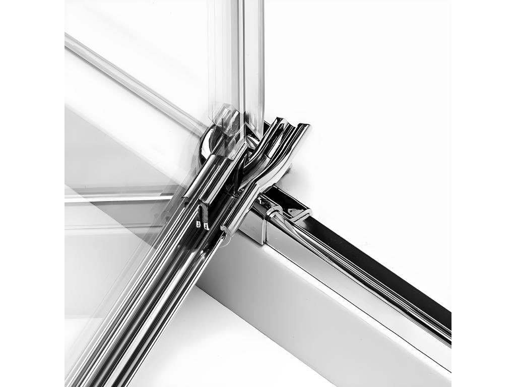 Cabine de douche gauche 90x100 pivotante MAJORQUE Cosymeub couleur Cosymeub accès de face MDFW49908