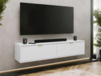 Meuble TV Cosymeub 100 Blanc 140x35x33cm OBQU23750
