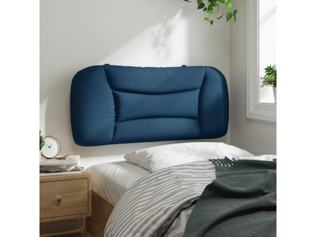 Tête de lit coussin bleu 90 cm tissu TTQT72836