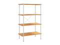 Étagère à 4 niveaux Blanc et chêne 80x40x130 cm BWQZ72316