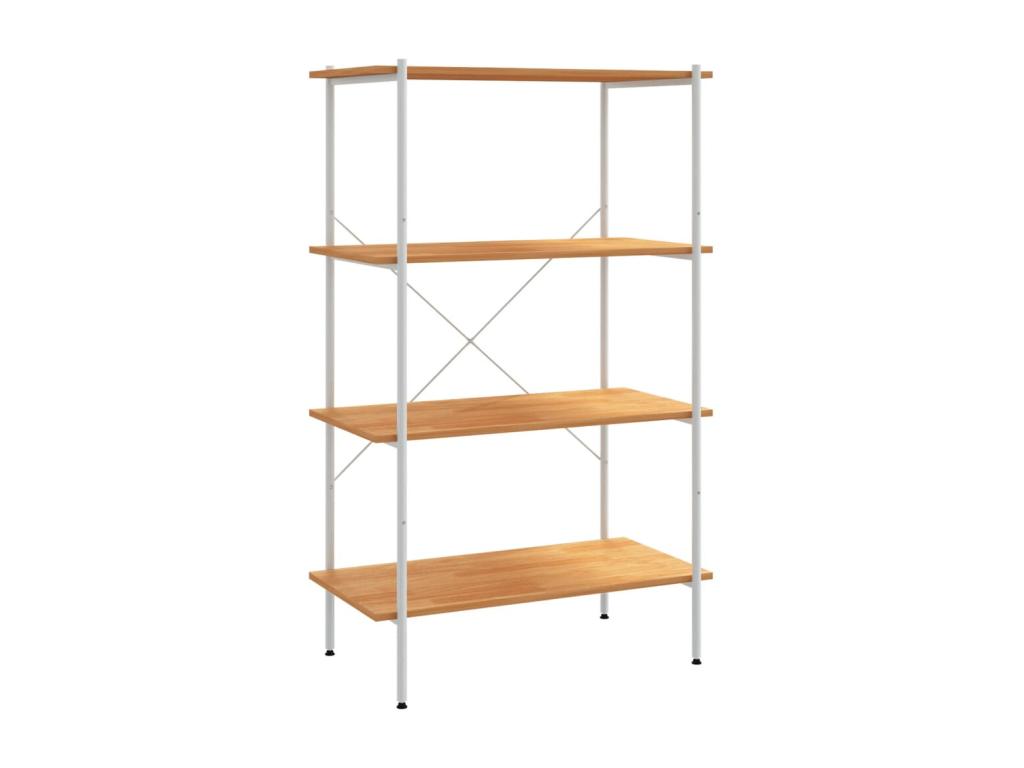 Étagère à 4 niveaux Blanc et chêne 80x40x130 cm BWQZ72316
