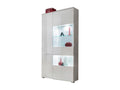 Armoire Vitrine LED bibliothèque 90 cm commode SENCIA Blanc Laqué SCFR75089