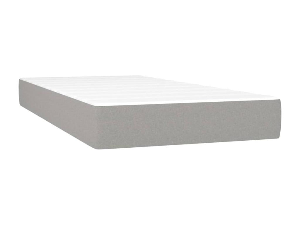 Lit à sommier tapissier avec matelas Gris clair 100x200cm Tissu NASZ15528