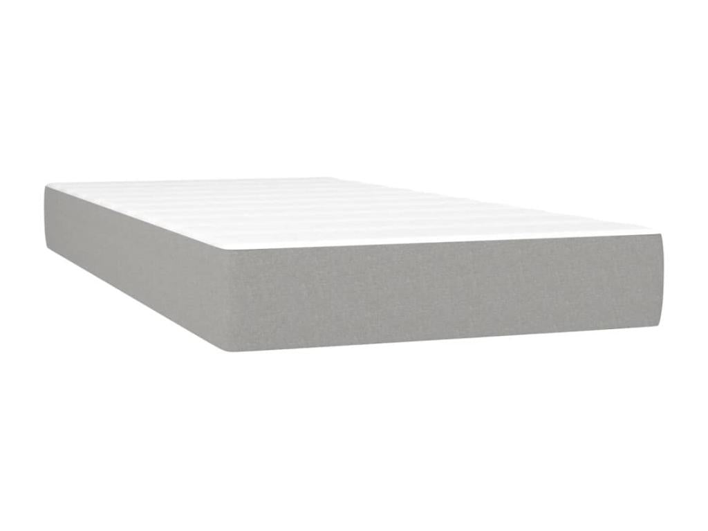 Lit à sommier tapissier avec matelas Gris clair 90x200 cm Tissu RHTH26964