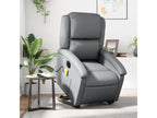 Fauteuil inclinable massant électrique gris similicuir USRG31881