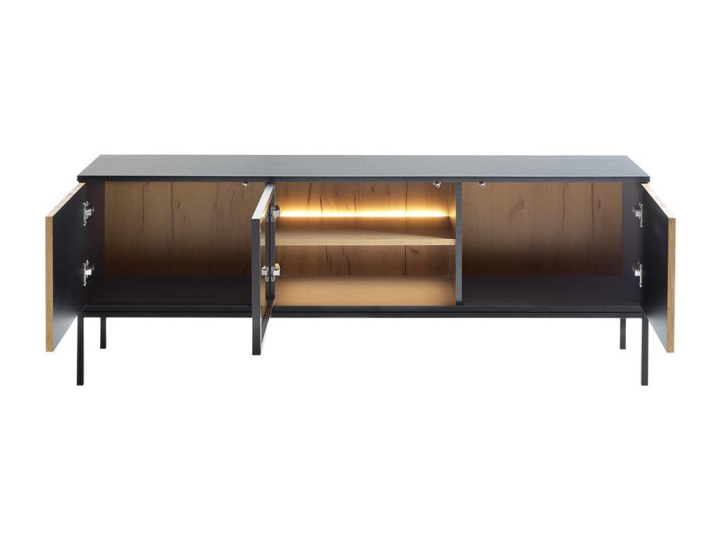 Meuble TV Artigeo H102 Artigeo chêne - Noir Le nombre de portes 3 154x56x39cm LIYX45160