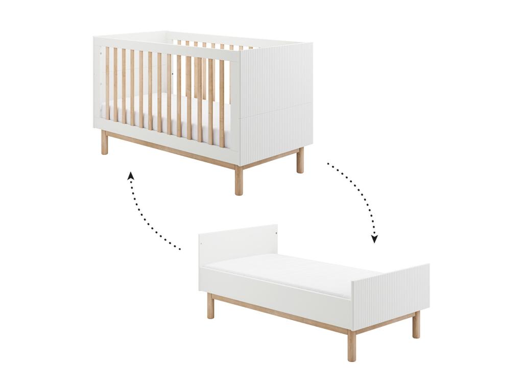 Lit évolutif 70x140 et commode 3 tiroirs Cosymeub Blanc BFPZ54548