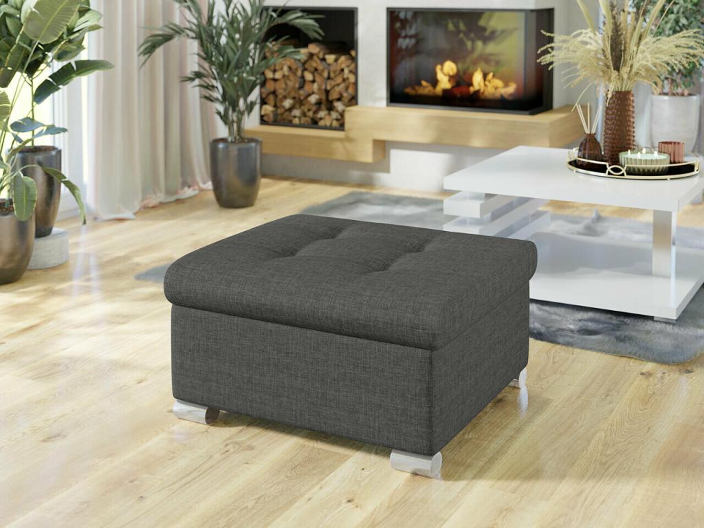 Pouf Cosymeub 115 Gris 41x68x70cm Tapisserie Pieds Plastique TPZB90444