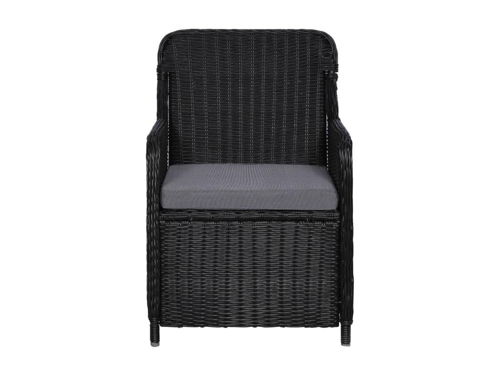 Ensemble de salle à manger de jardin 7 pièces Noir BMDW10453