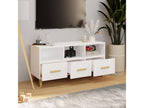 Meuble TV Blanc 102x36x50 cm Bois d'ingénierie SCLO84385
