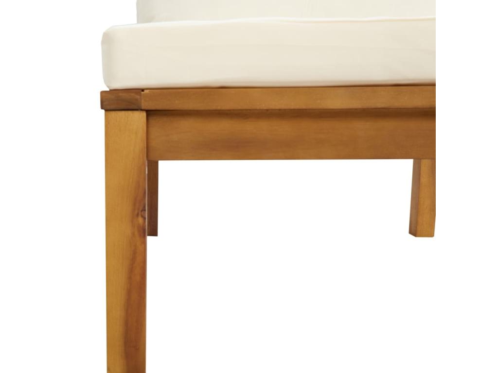 Salon de jardin 8 pièces avec coussin crème Bois d'Artigeo solide ZUDC11770