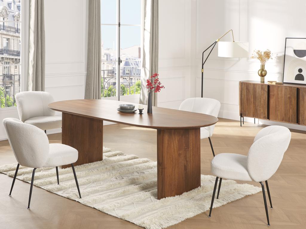 Table à manger 8 personnes en bois de manguier - Naturel - Cosymeub CVKT54526