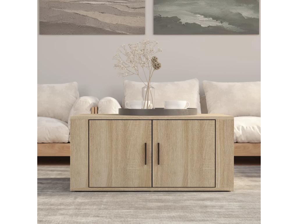 Table basse Chêne Cosymeub 80x50x36 cm Bois d'ingénierie JKRG29943