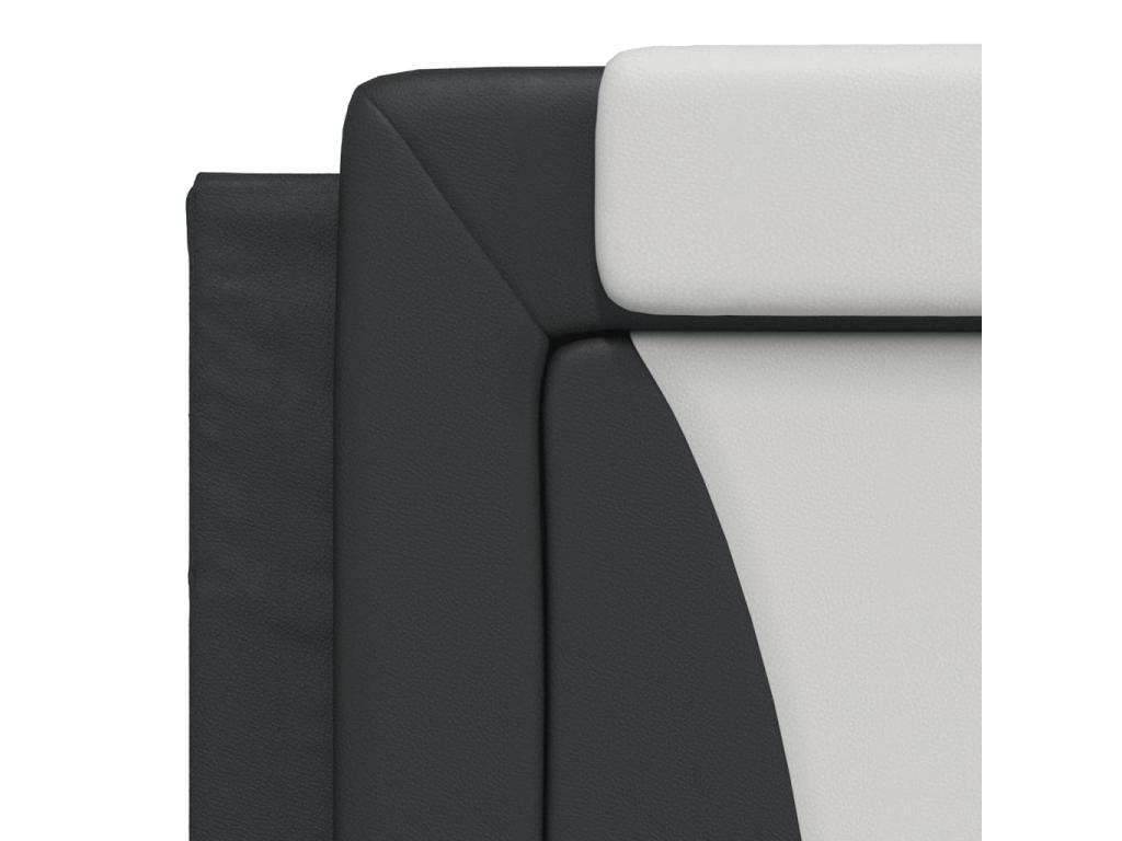 Lit avec matelas noir et blanc 180x200 cm similicuir QMSJ52607