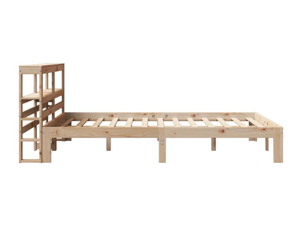 Cadre de lit avec tête de lit 135x190 cm bois de pin massif JVNK78153
