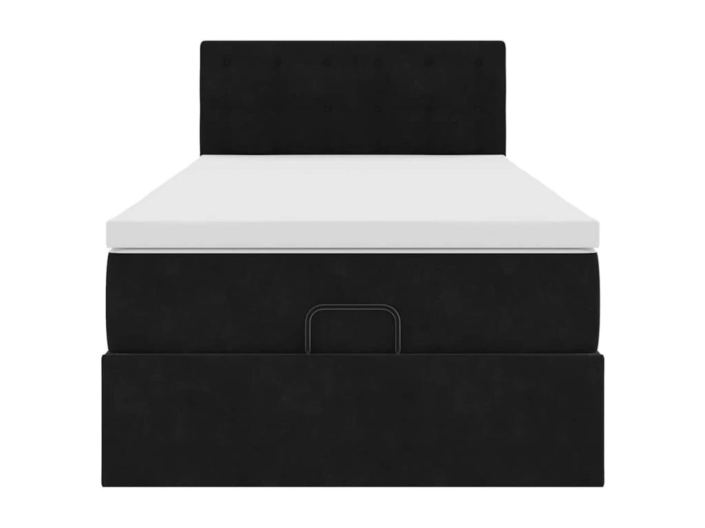 Cadre de lit ottoman avec matelas noir 100x200cm velours SUDI12599