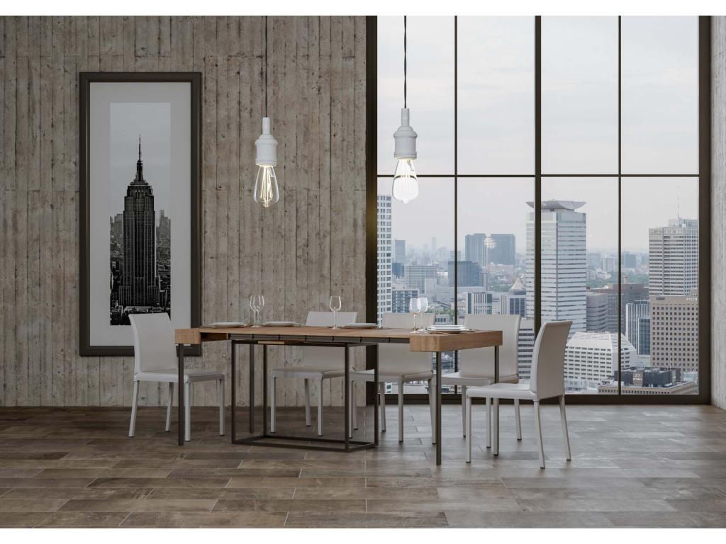 Console extensible 90x40/196 cm Artigeo Small Chêne Nature cadre Anthracite WMPB94597