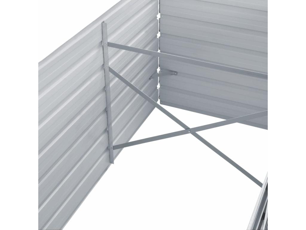 Lit surélevé de jardin Acier galvanisé 320x80x77 cm Gris BAUU65802