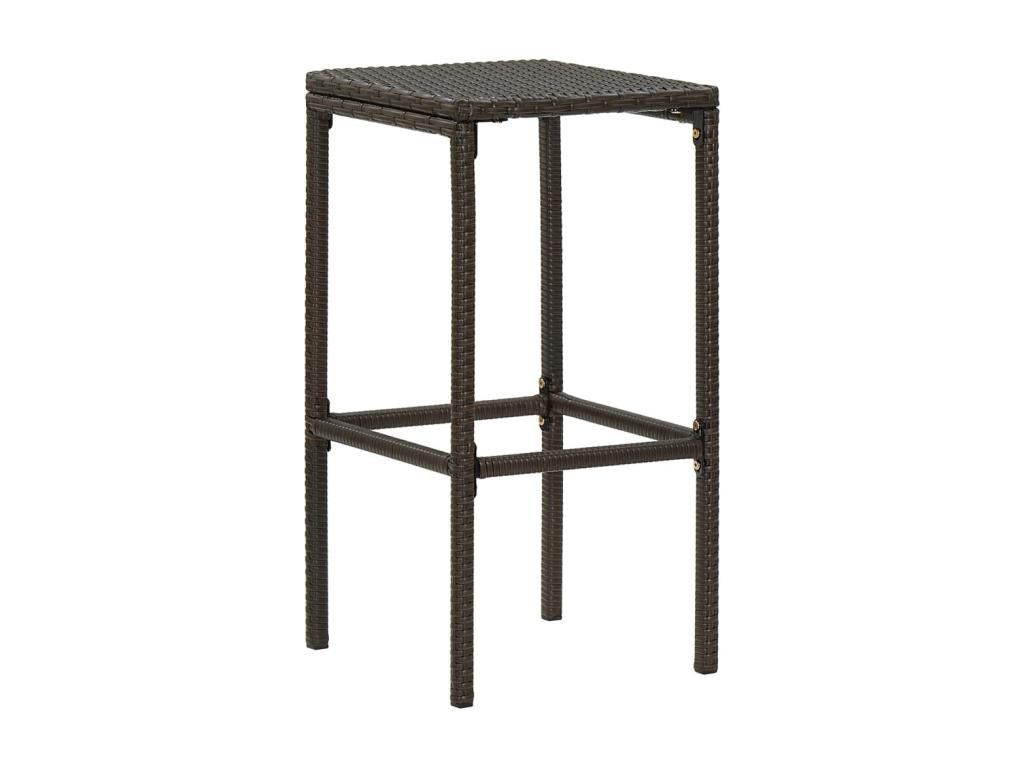 Meuble de bar de jardin 7 pièces et coussins Résine tressée Marron UDVE43561