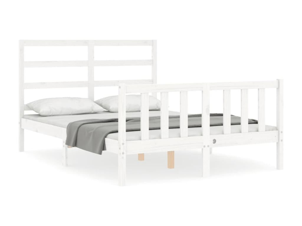 Cadre de lit sans matelas blanc bois de pin massif NLSS54977