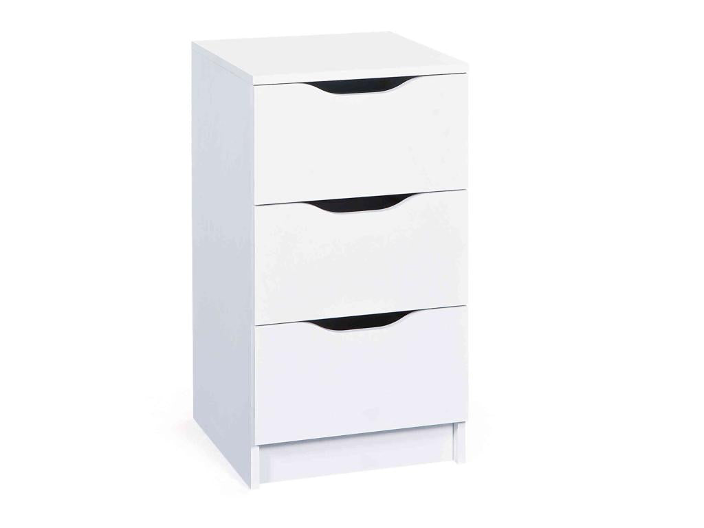 Commode 3 tiroirs en bois blanc - CO12052-2 URMB46457